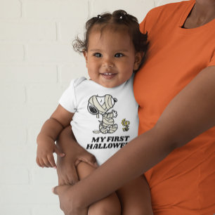 Snoopy und Holzmumies   Mein erstes Halloween Baby Strampler