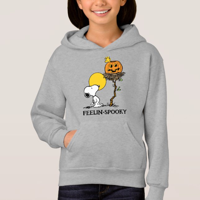 Snoopy und Holznest mit Jack O' Lantern Hoodie (Vorderseite)