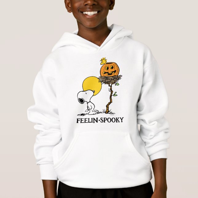 Snoopy und Holznest mit Jack O' Lantern Hoodie (Vorderseite)