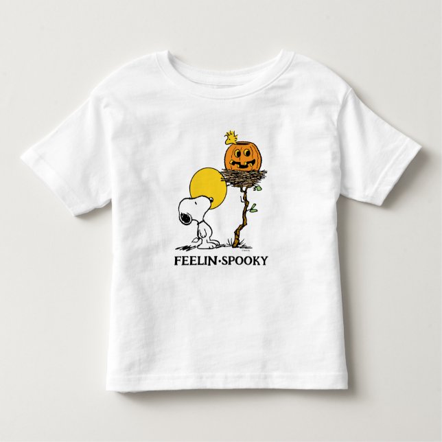 Snoopy und Holznest mit Jack O' Lantern Kleinkind T-shirt (Vorderseite)