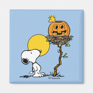Snoopy und Holznest mit Jack O' Lantern Magnet