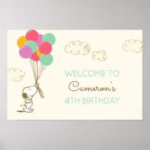 Snoopy und Luftballons Geburtstag Poster