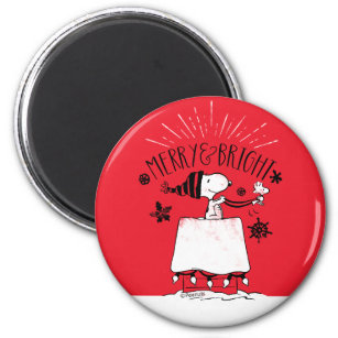 Snoopy und Woodstock - Merry & Bright Magnet