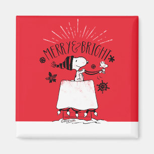 Snoopy und Woodstock - Merry & Bright Magnet