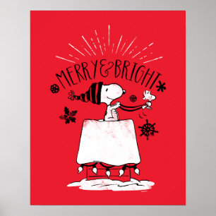 Snoopy und Woodstock - Merry & Bright Poster