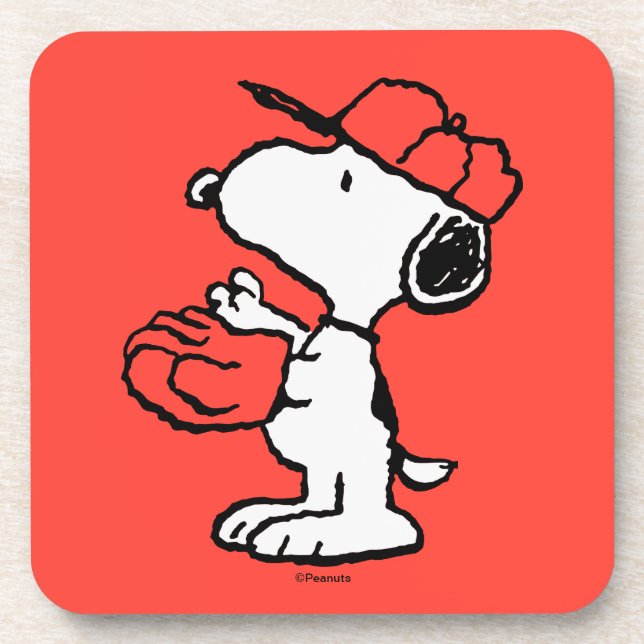 Snoopy Varsity Sports Baseball Getränkeuntersetzer (Vorderseite)