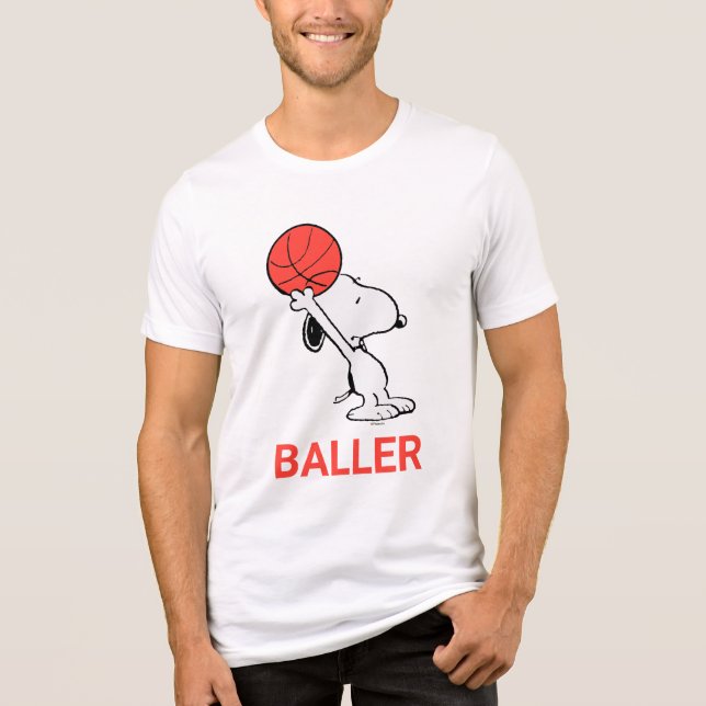 Snoopy Varsity Sports Basketball Tri-Blend Shirt (Vorderseite)