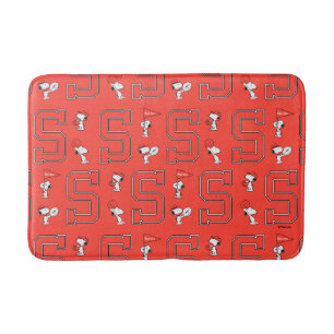 Snoopy Varsity Sports Pattern Badematte