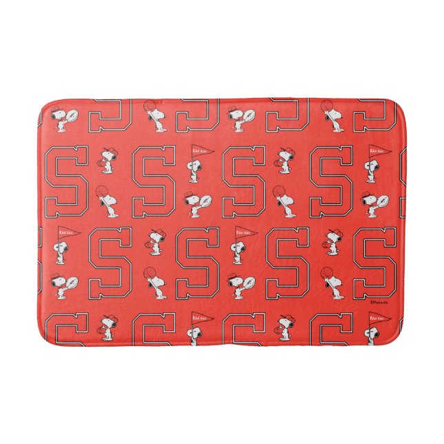 Snoopy Varsity Sports Pattern Badematte (Vorderseite)