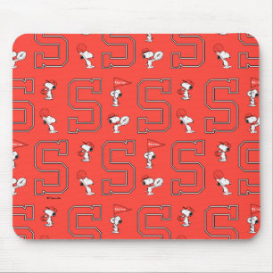 Snoopy Varsity Sports Pattern Mousepad