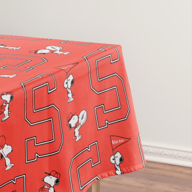 Snoopy Varsity Sports Pattern Tischdecke (Beispiel)