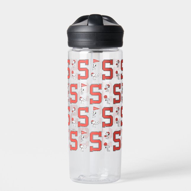 Snoopy Varsity Sports Pattern Trinkflasche (Vorderseite)