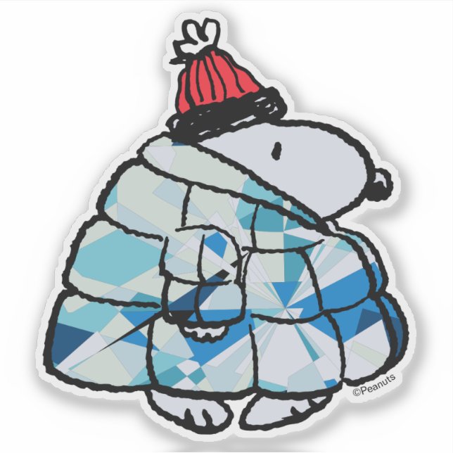 Snoopy Winter Gem Puffer Jacke Aufkleber (Vorderseite)