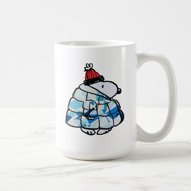 Snoopy Winter Gem Puffer Jacke Kaffeetasse (Rechts)