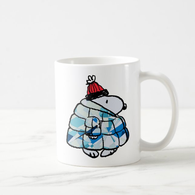 Snoopy Winter Gem Puffer Jacke Kaffeetasse (Rechts)