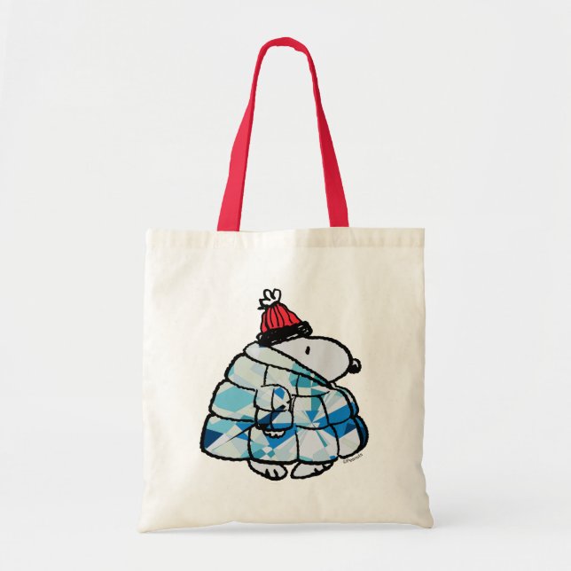 Snoopy Winter Gem Puffer Jacke Tote Bag Tragetasche (Vorne)