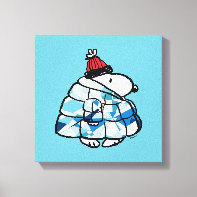 Snoopy Winter Gem Puffer Jacket Canvas Print Leinwanddruck (Vorderseite)