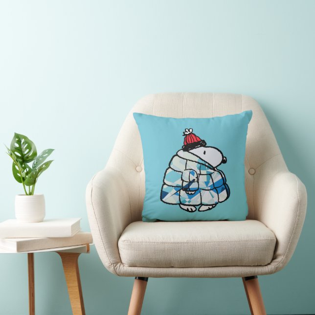 Snoopy Winter Gem Puffer Jacket Throw Pillow Kissen (Stuhl )