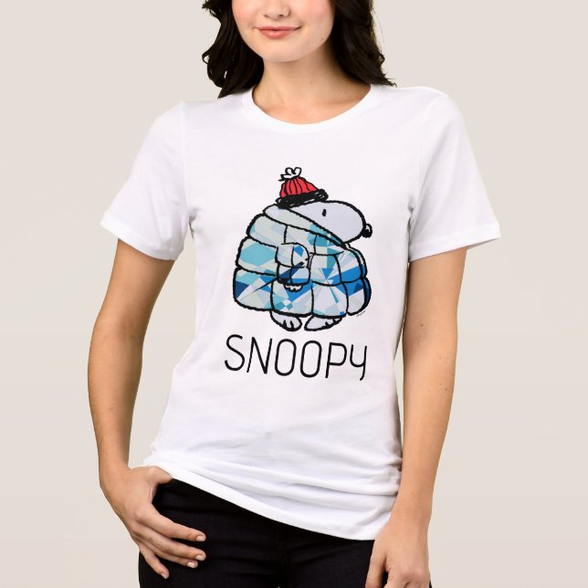 Snoopy Winter Gem Puffer Jacket Tri-Blend Shirt (Vorderseite)
