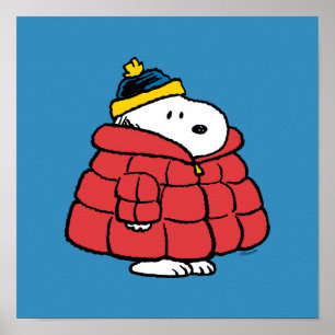 Snoopy Winter im Daunenmantel Poster
