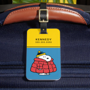 Snoopy Winter in Daunenjacke Gepäckanhänger