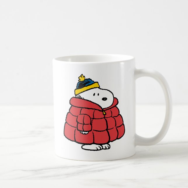 Snoopy Winter in Daunenmantel Kaffeetasse (Rechts)