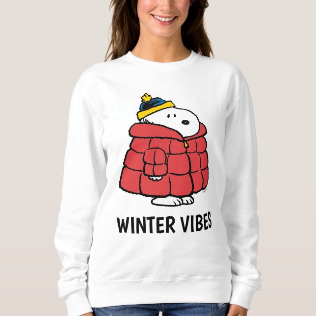 Snoopy Winter in Daunenmantel Sweatshirt (Vorderseite)