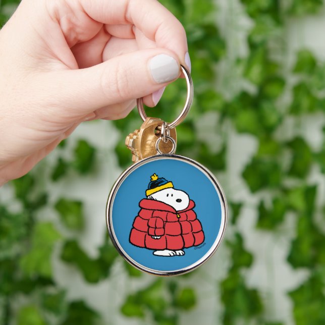 Snoopy Winter in Puffer Coat Keychain Schlüsselanhänger (Hand)