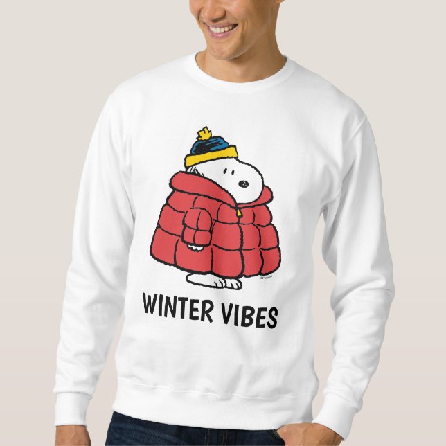 Snoopy Winter in Puffer Coat Sweatshirt (Vorderseite)