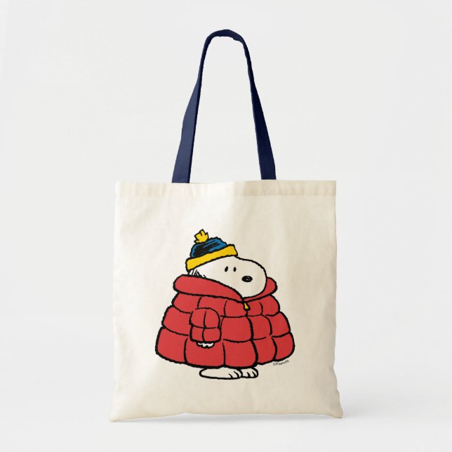 Snoopy Winter in Puffer Coat Tote Bag Tragetasche (Vorne)
