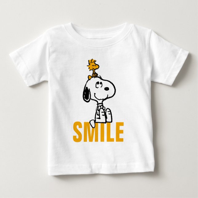 Snoopy & Woodstock - Alles Lächeln Baby T-shirt (Vorderseite)