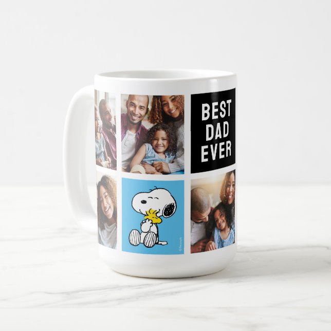 Snoopy & Woodstock | Bester Vater je Collage Kaffeetasse (Vorderseite Links)