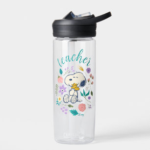 Snoopy & Woodstock Blumenlehrer umarmen Trinkflasche