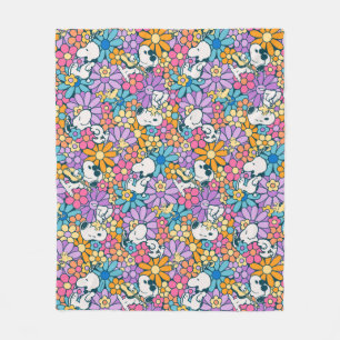 Snoopy & Woodstock Blumenmuster Fleecedecke