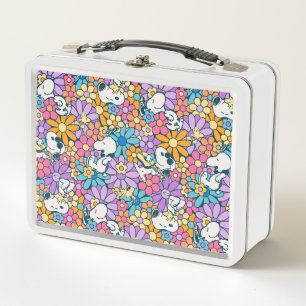 Snoopy & Woodstock Blumenmuster Metall Brotdose