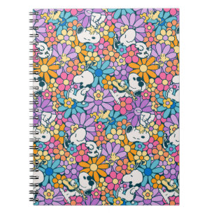 Snoopy & Woodstock Blumenmuster Notizblock