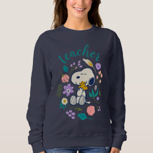Snoopy & Woodstock Flower Hug Teacher Sweatshirt