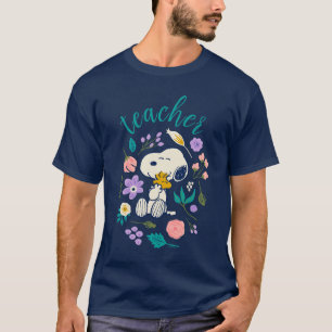 Snoopy & Woodstock Flower Hug Teacher T-Shirt