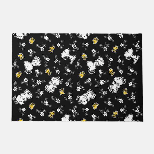 Snoopy & Woodstock Fun & Flowers Fußmatte (Vorderseite)