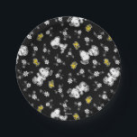 Snoopy & Woodstock Fun & Flowers Pappteller<br><div class="desc">Take a look at this super cute design featuring Snoopy & Woodstock stopping to smell the flowers.</div>