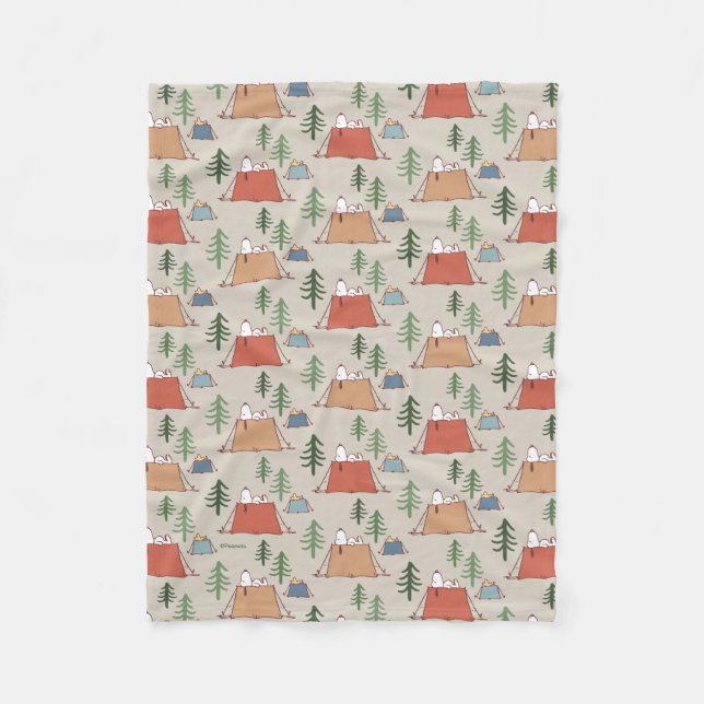 Snoopy & Woodstock Go Camping Muster Fleecedecke (Vorderseite)