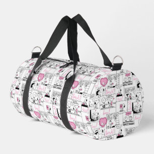 Snoopy & Woodstock Groovy Vibes Lila Muster Duffle Bag