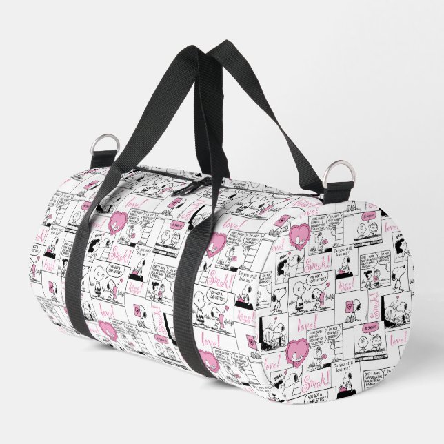 Snoopy & Woodstock Groovy Vibes Lila Muster Duffle Bag (Linke Seite)