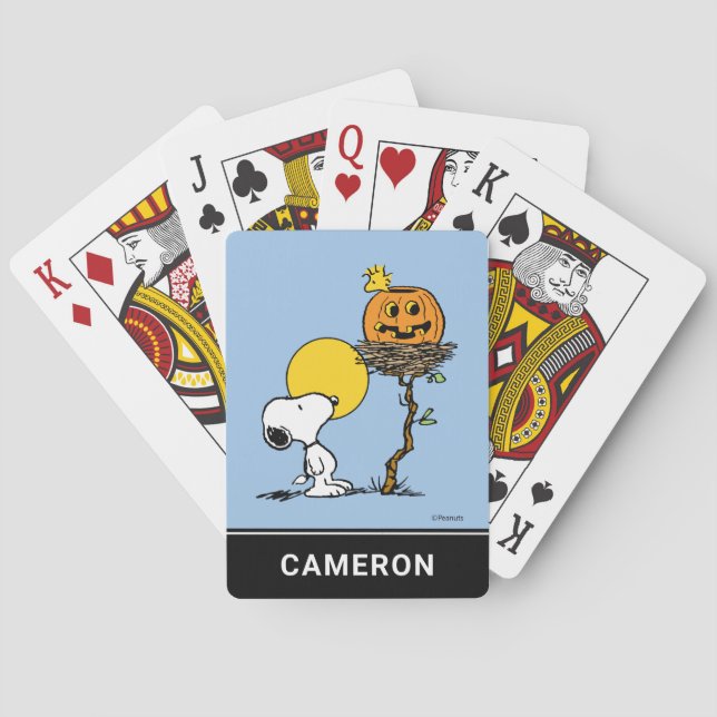 Snoopy & Woodstock Jack O' Lantern Playing Cards Spielkarten (Rückseite)