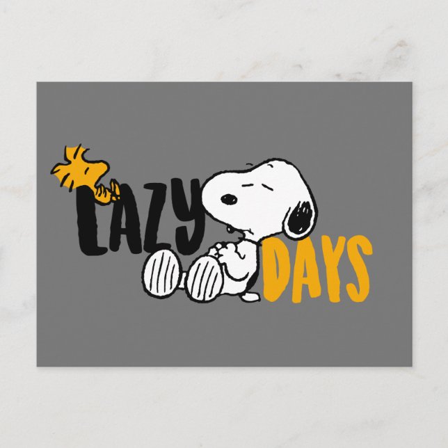 Snoopy & Woodstock | Lazy Day Postkarte (Vorderseite)