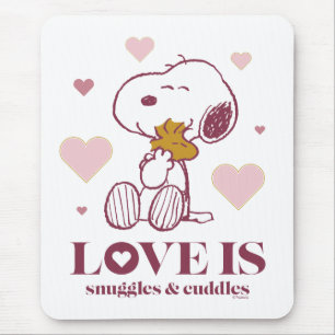 Snoopy & Woodstock - Liebe ist Schnurrbart & Cuddl Mousepad