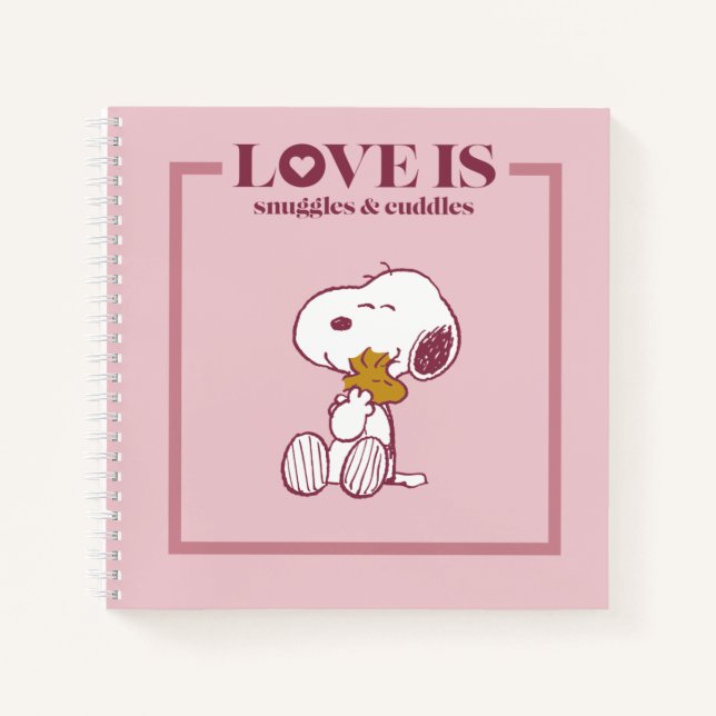 Snoopy & Woodstock - Liebe ist Schnurrbart & Cuddl Notizbuch (Vorderseite)
