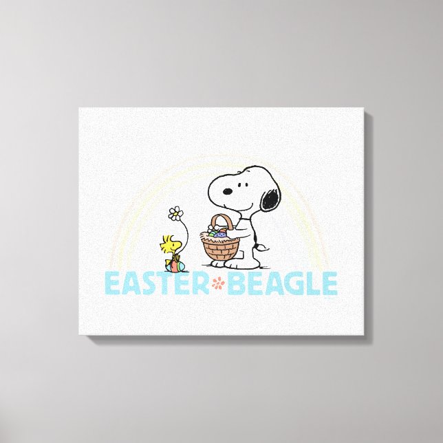 Snoopy & Woodstock - Ostern Beagle Leinwanddruck (Vorderseite)