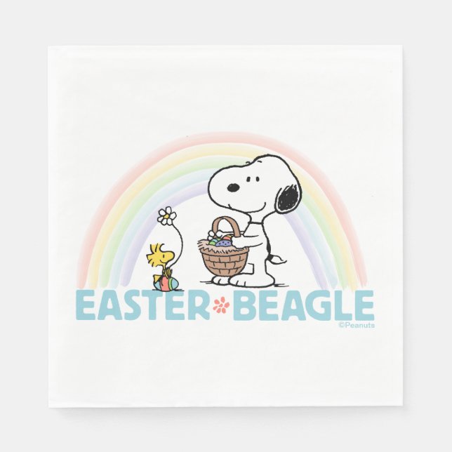 Snoopy & Woodstock - Ostern Beagle Serviette (Vorderseite)