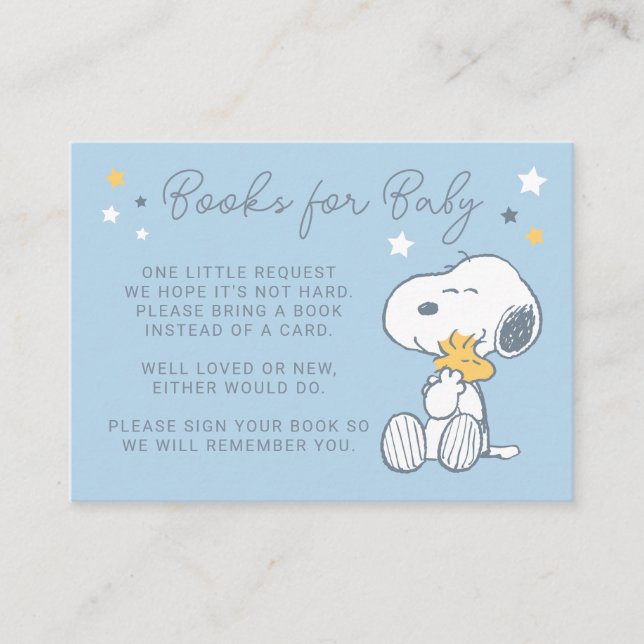 Snoopy & Woodstock | Over the Moon Baby Shower Enc Begleitkarte (Vorderseite)